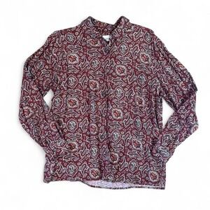 White Stag women's burgundy paisley button up shirt Size L